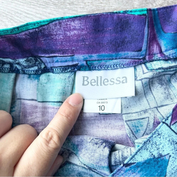 Vintage Bellessa Abstract Print Midi Maxi Skirt Made in Canada - Picture 7 of 14